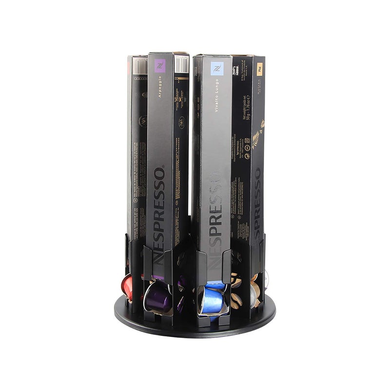 FlagShip Nespresso Pod Holders Storage Carousel Coffee Nespresso Original Line Capsules Holder Coffee Capsules Holder Organizer Stand Small 80 Pods Originalline - Image 1